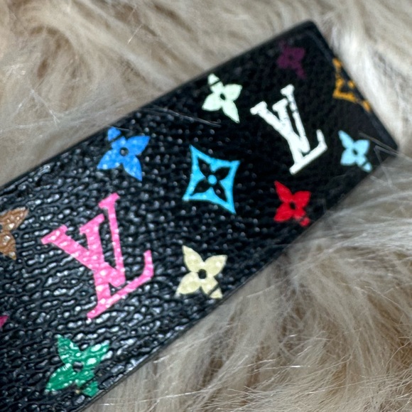 Authentic Louis Vuitton Murakami Black Monogram Belt Size 75 XS - Picture 11 of 13